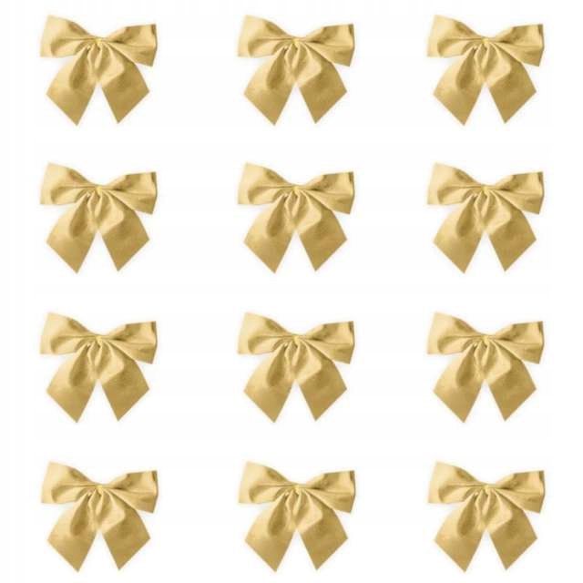 KOKARDKI dekoracyjne ZŁOTE na prezesty ŚWIĘTA x12