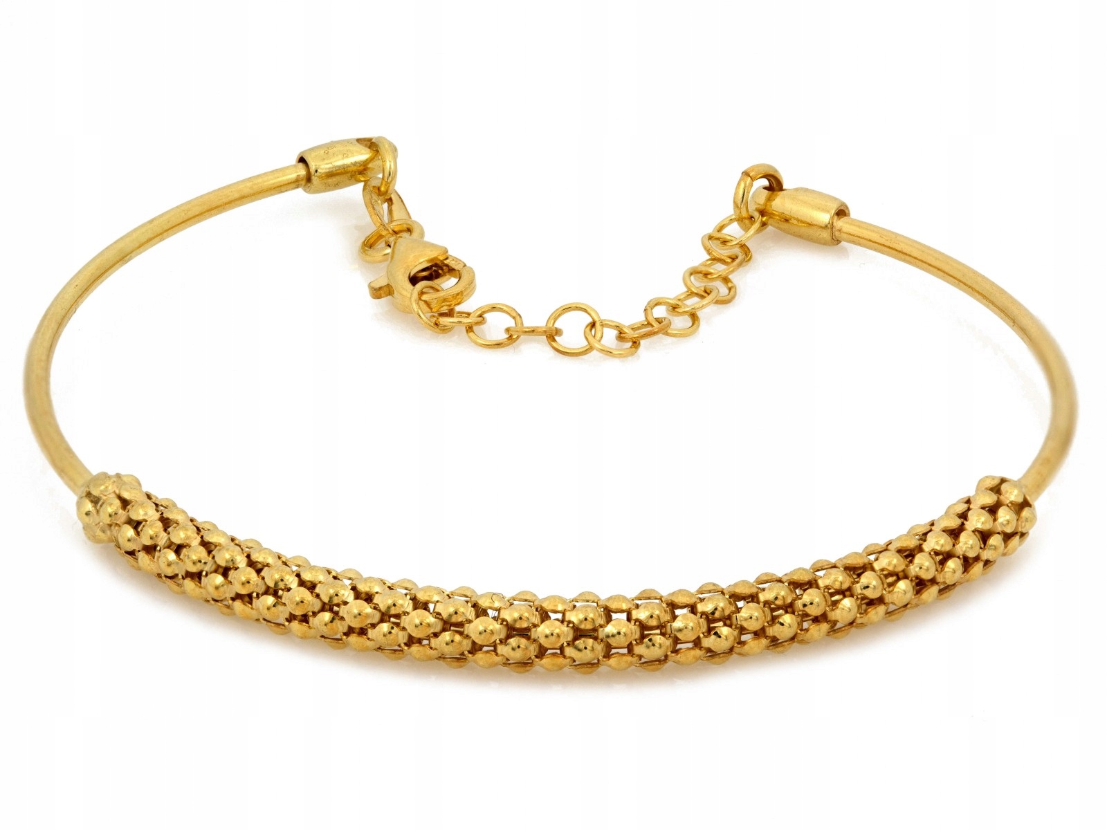 Stříbrný pozlacený náramek 925 tuhý 6.11g velikost 18 módní pro ženy