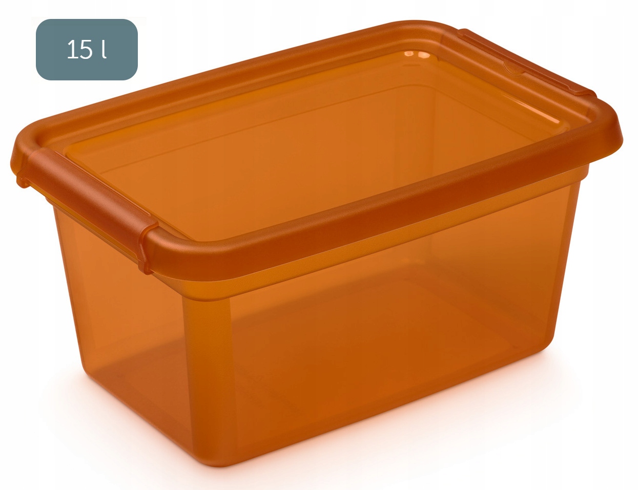 

Pojemnik plastikowy z pokrywą pomarańcz 15l