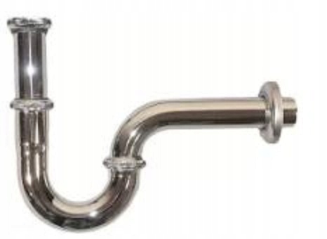 Kovový Trubkový Sifon Pro Umyvadlové Umyvadlo, Chromovaný, Bez Zátky