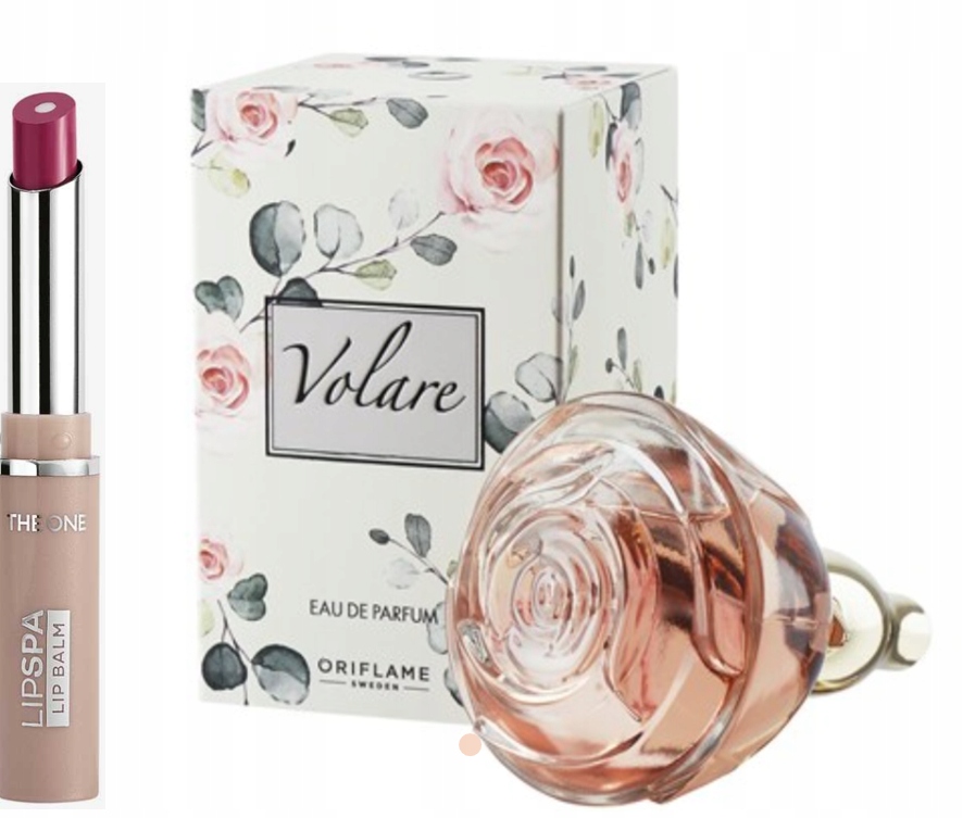 Oriflame sada Voda Volare 50 ml balzám na rty Rasberry