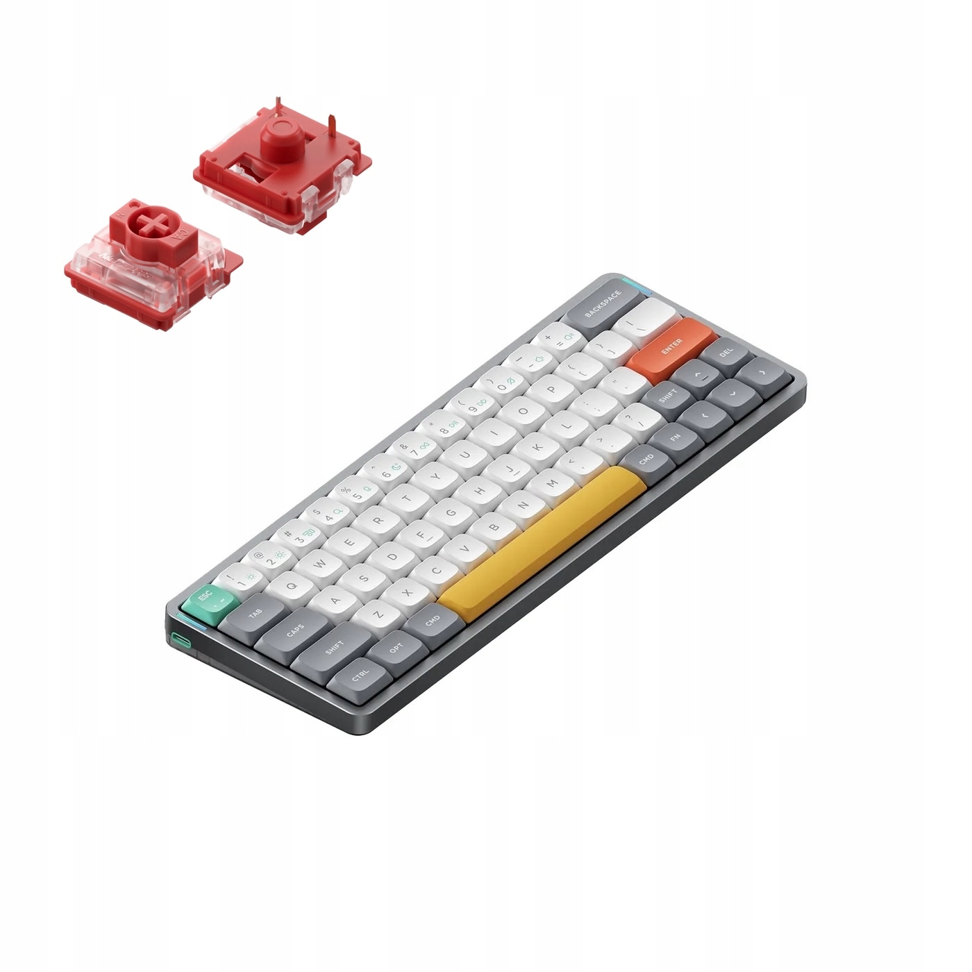 Nuphy Air60 V2 Bezdrôtová mechanická klávesnica Lunar Gray Cowberry