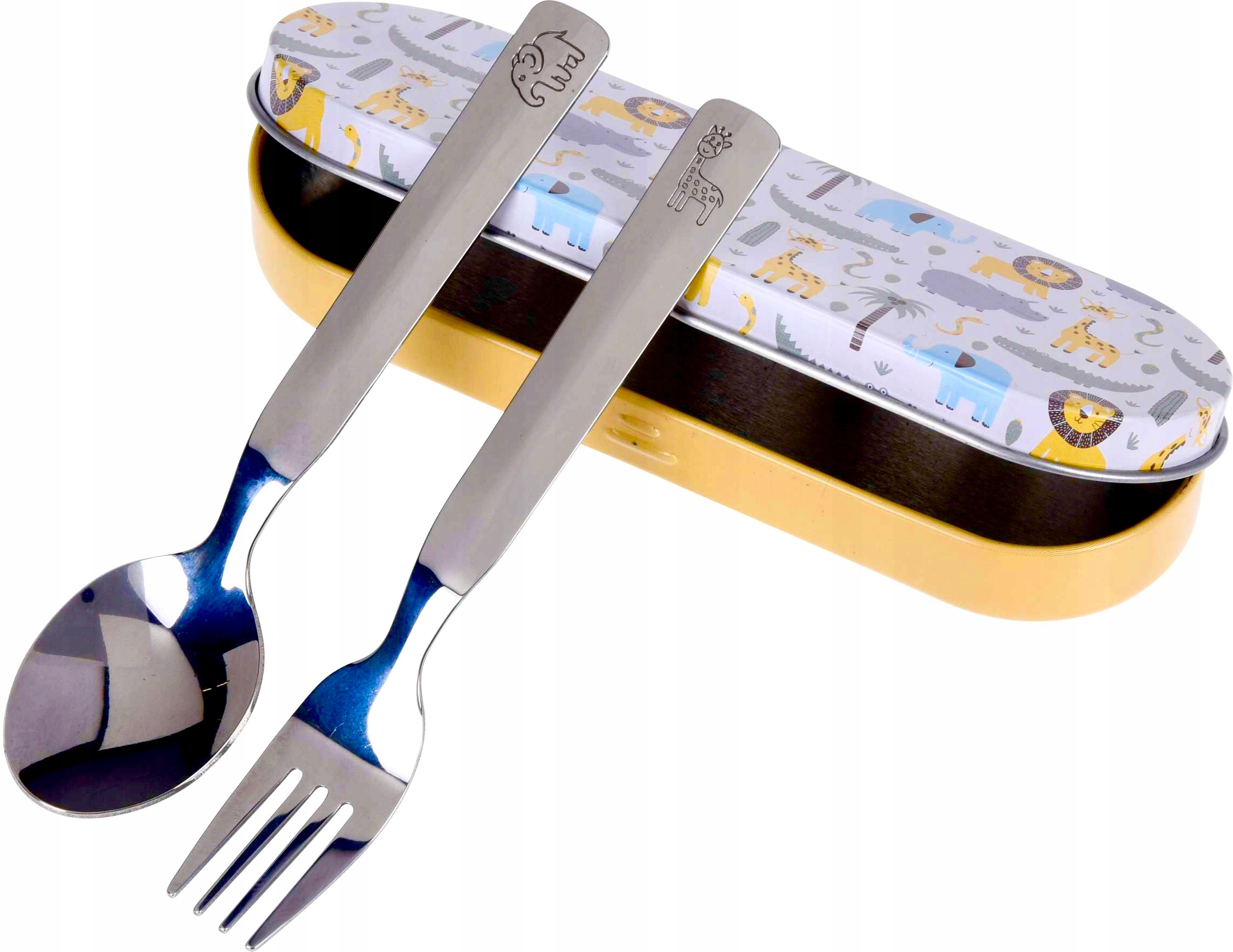 SZTUĆCE DLA DZIECI W PUDEŁKU ZESTAW widelec i łyżka KOMPLET SZTUĆCÓW OLDMAN
