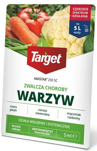 TARGET AMISTAR 250 SC 5ML ZWALCZA CHOROBY WARZYW PLEŚŃ ZARAZA MĄCZNIAK