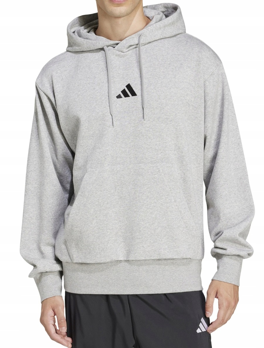 pánská mikina Adidas Feelcozy JE3809 s kapucí šedá sportovní bavlna XL