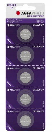 

5x Bateria litowa Agfa Photo CR1620 DL1620 1620 3V