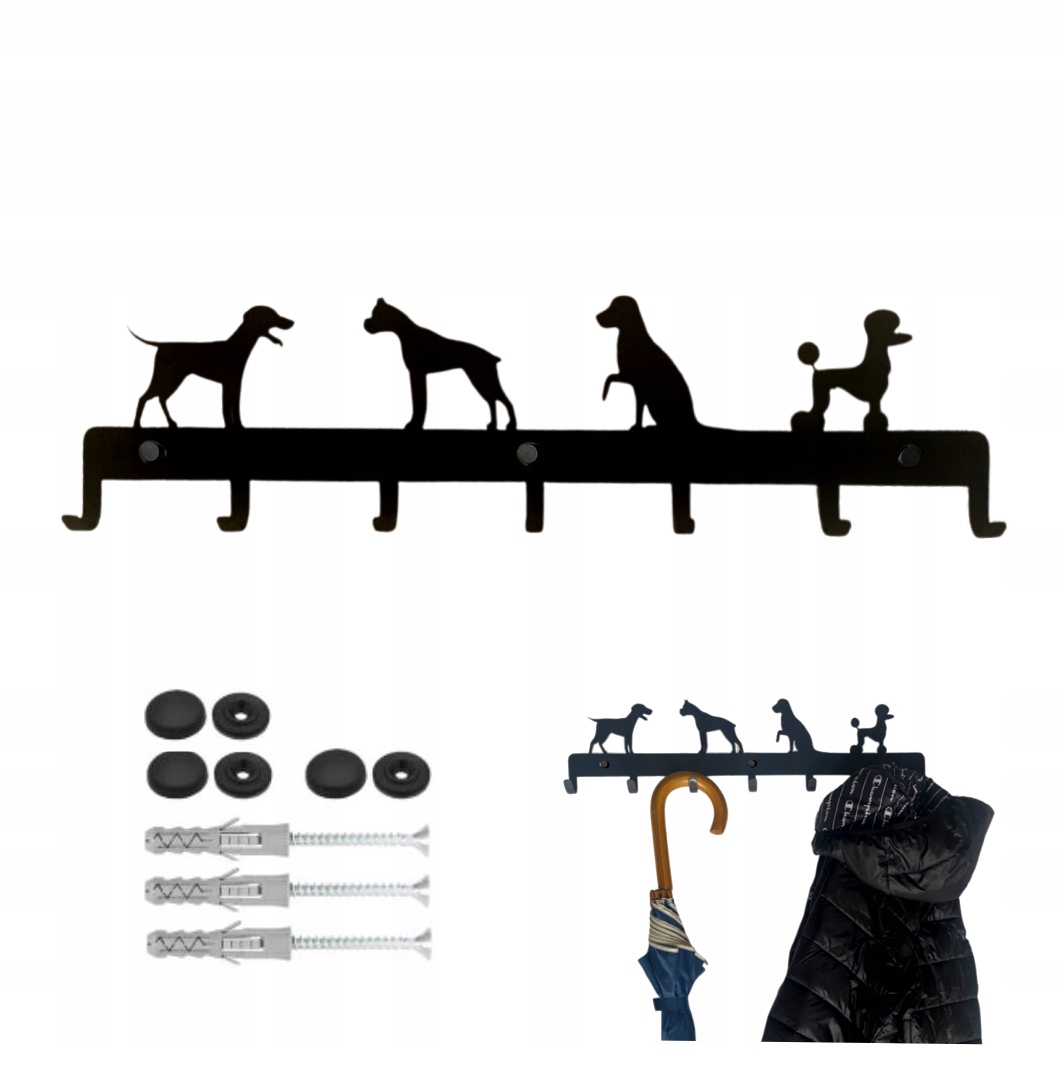 

Ozdobny Wieszak Ścienny Na Ubrania Cztery Psy