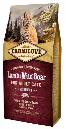 Levně Carnilove Cat Lamb & Wild Boar Sterilised – jehněčí a divočák 6 kg