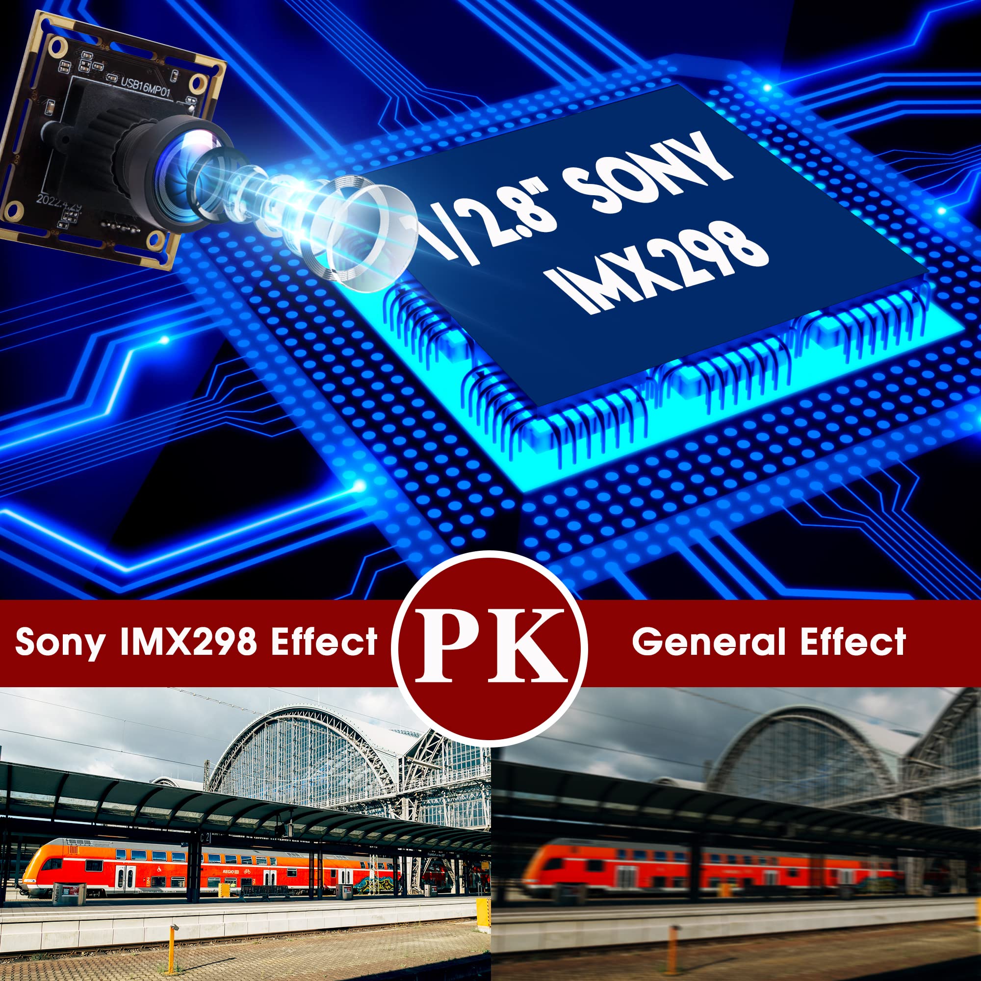 ELP Kamera USB 16MP Ultra HD Szerokokątna 110° Bez Zniekształceń — miniatura 5