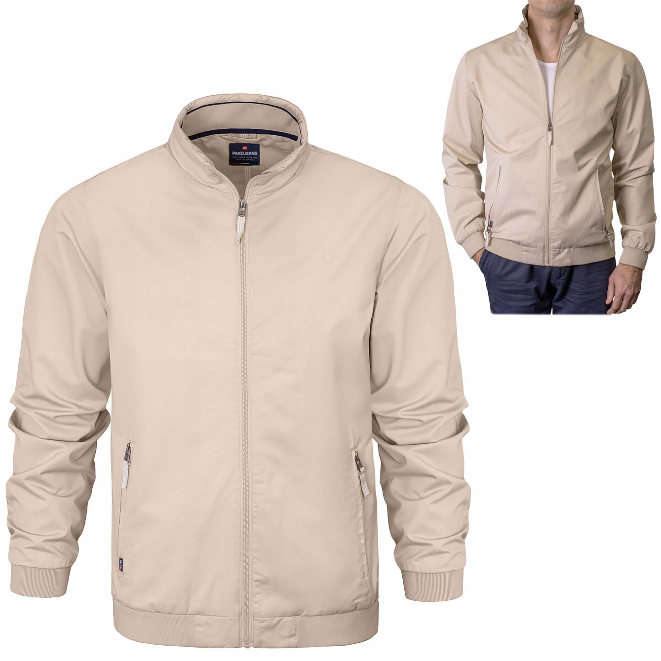 Pánská městská přechodová bunda bez kapuce Trx Béžová 3XL Pako Jeans