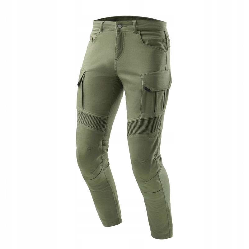 Zelené Motocyklové Džínsy Ozone Faster Tapered Fit Olive Khaki 36/34