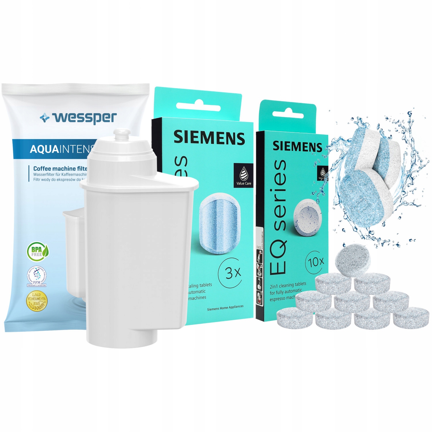 Originální tablety TZ80002-A TZ80001-A pro kávovar Siemens EQ6 filtr