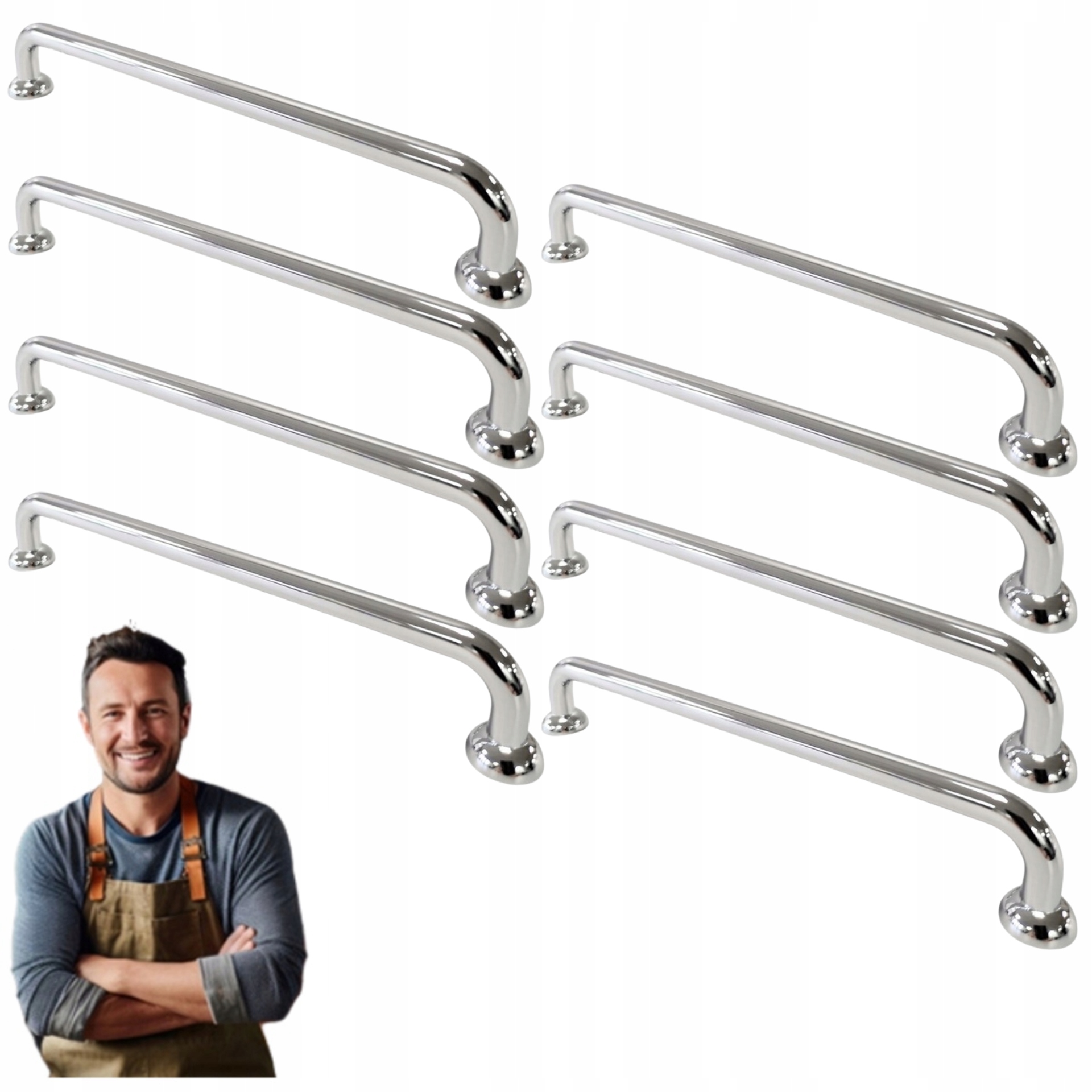 Nábytkový držiak do skrinky Zásuvka Asta 160 mm Chróm Lesk 8ks