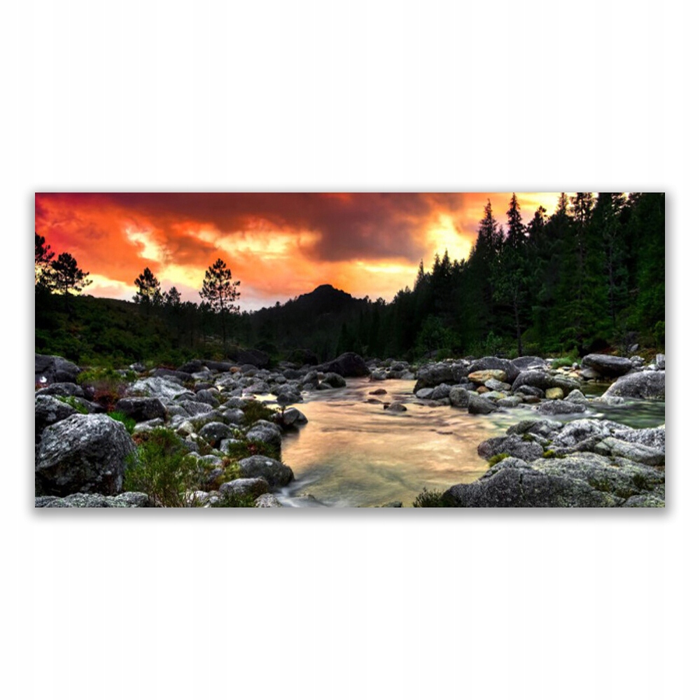 

Obraz z nadrukiem 140x70 Jezioro Rzeka Las Natura