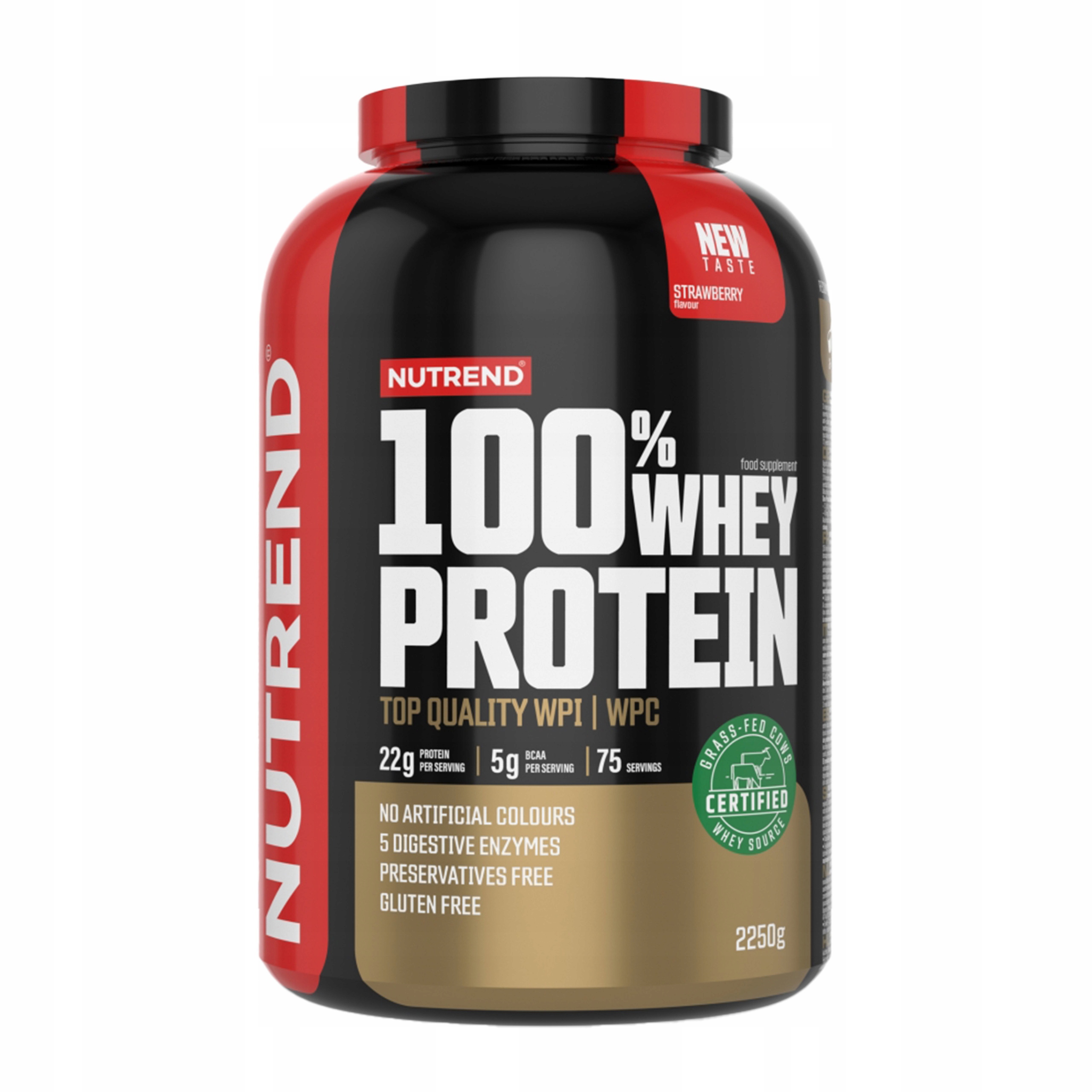 Doplněk Stravy Nutrend 100% Whey Protein 2250g Wpc Wpi Jahoda 75p