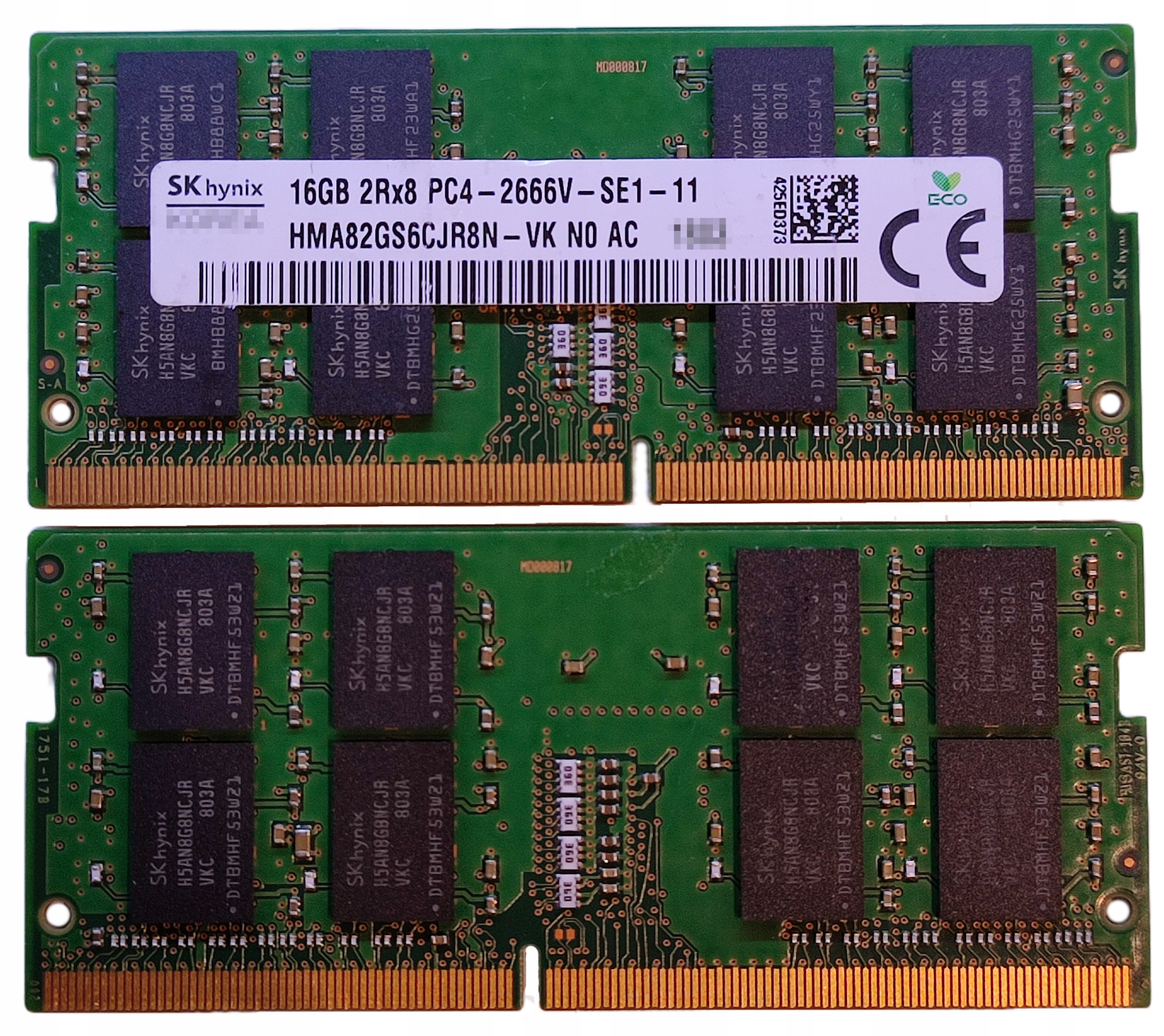 (n) 16GB 1*16GB Hynix DDR4 2666MHz 1,2V HMA82GS6CJR8N-VK