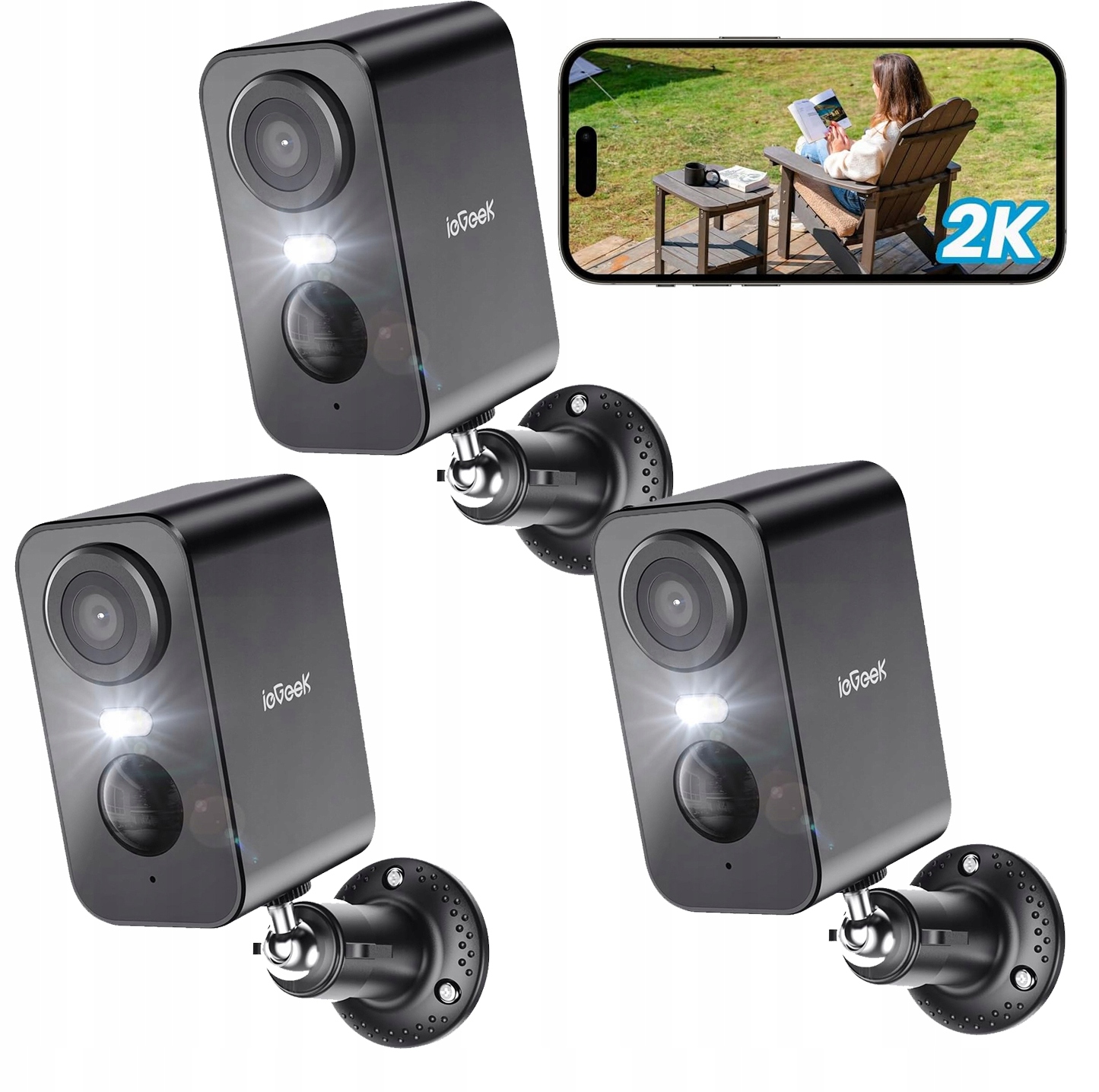 Bezdrátová Venkovní Kamera 2K 3MP Na Baterie 4X Oboustranný Zoom 3KS