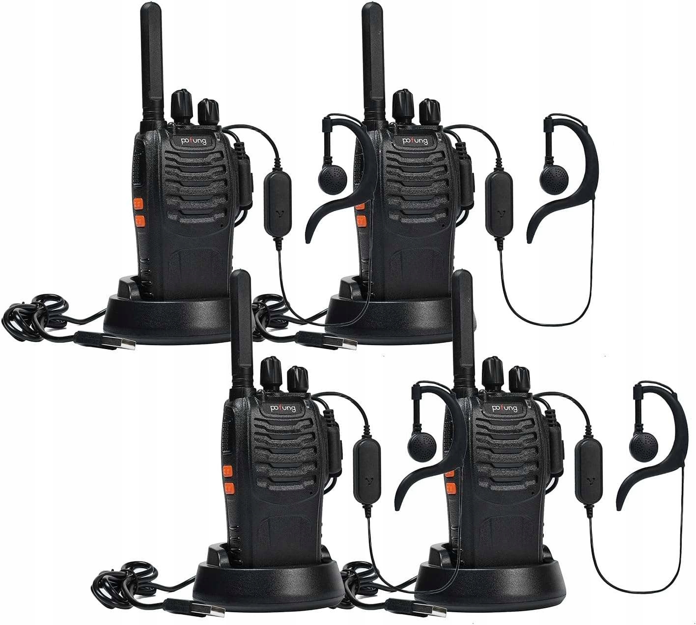 Krótkofalówka Akumulatorowa 16 Kanałów Walkie Talkie 4 szt.