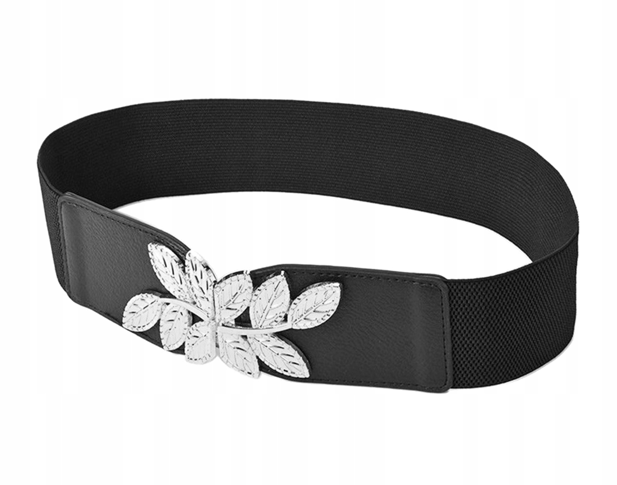 

BQ53E Pasek Do Spodni Elastyczny Klamra Liść 70CM