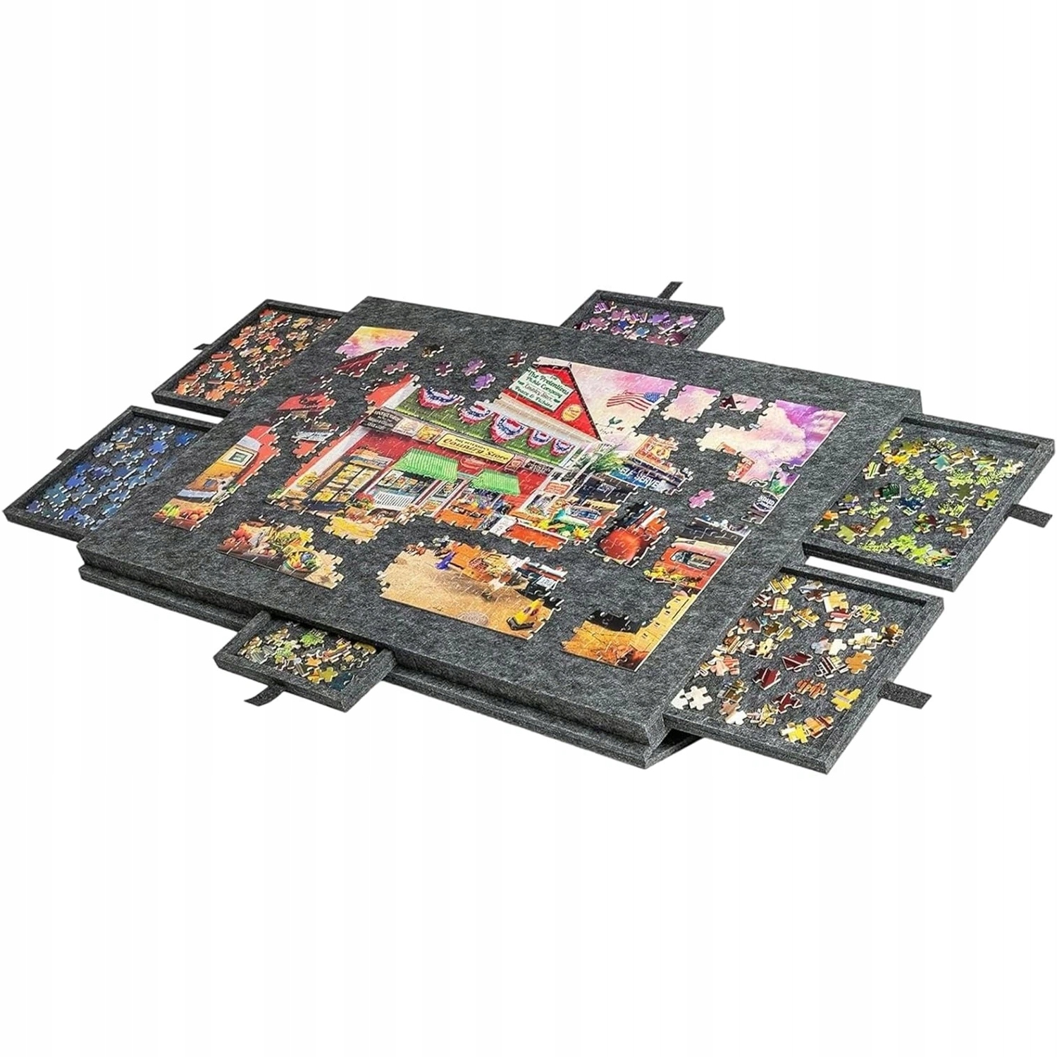 Filcowa Tablica Jigsaw Z Funkcją Przechylenia I 6 Szufladami Do 1000 El.