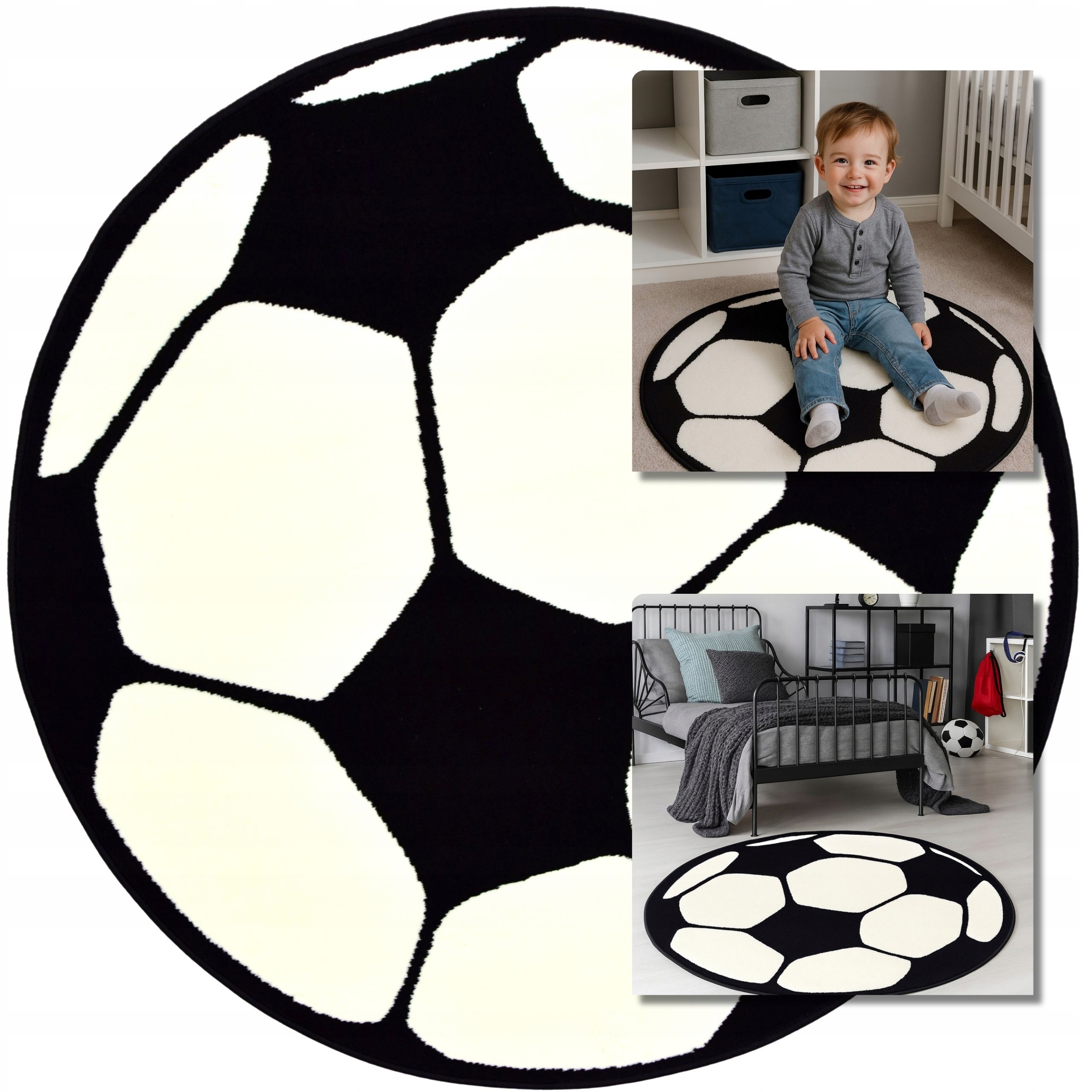 Koberec Pro Děti Koberce Venezia Fotbal Kulatý 140 CM