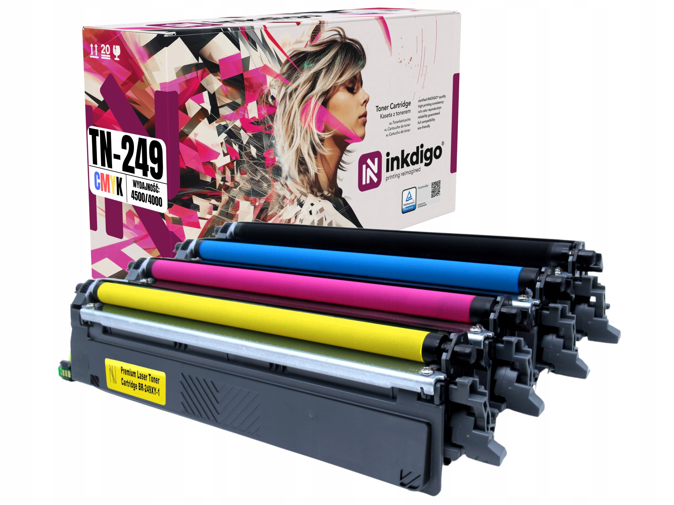 4x Toner Brother TN249 HL-L8230 HL-L8240 MFC-L8340 MFC-8390 Sada Cmyk
