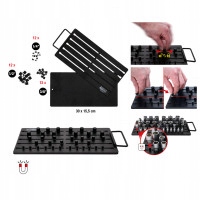 Magnetický organizér pro nástavce: 12x1/4, 12x3/8, 12x1/2 Ks Tools