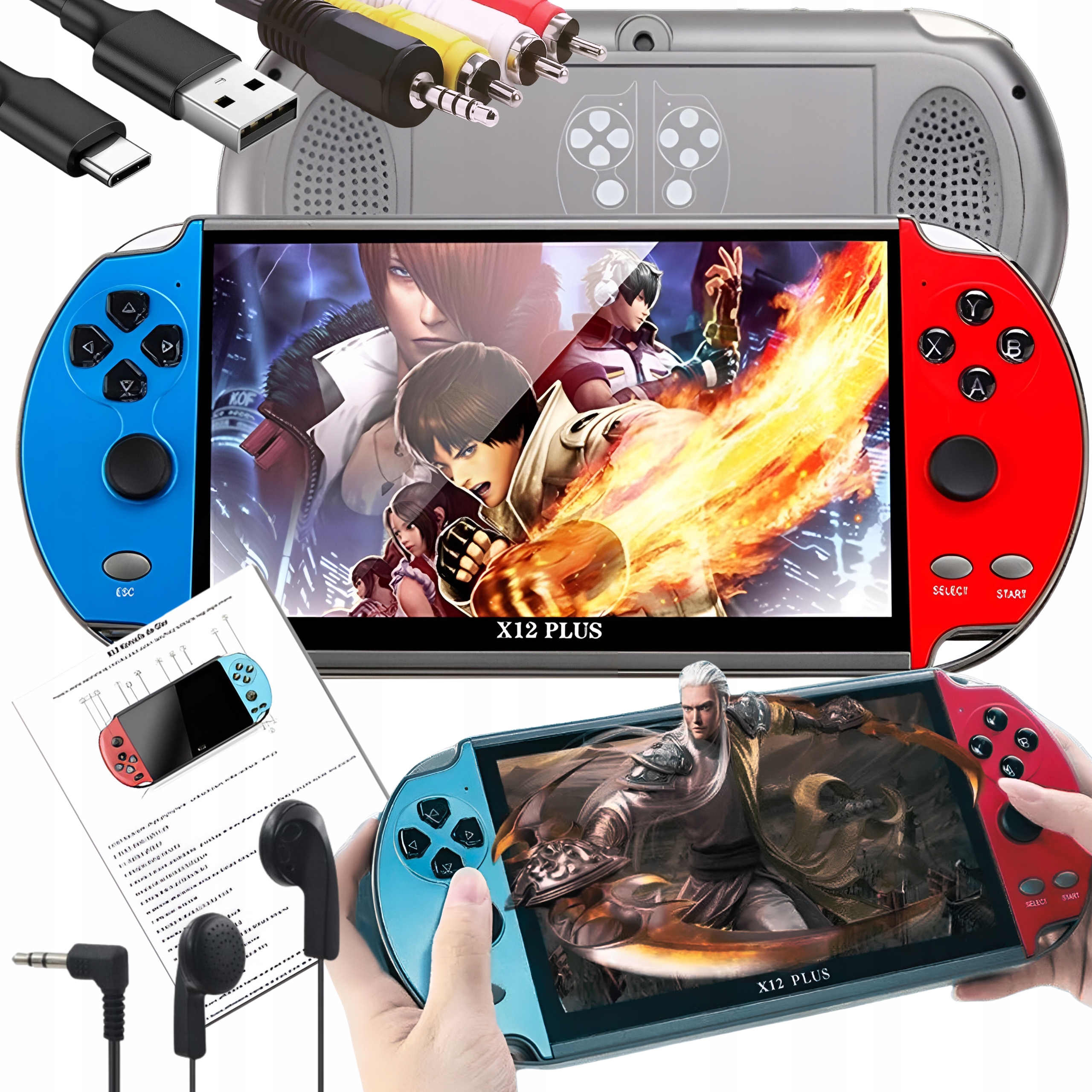 KONSOLA PRZENOŚNA DO GIER X12 PLUS DUŻO GIER 10000