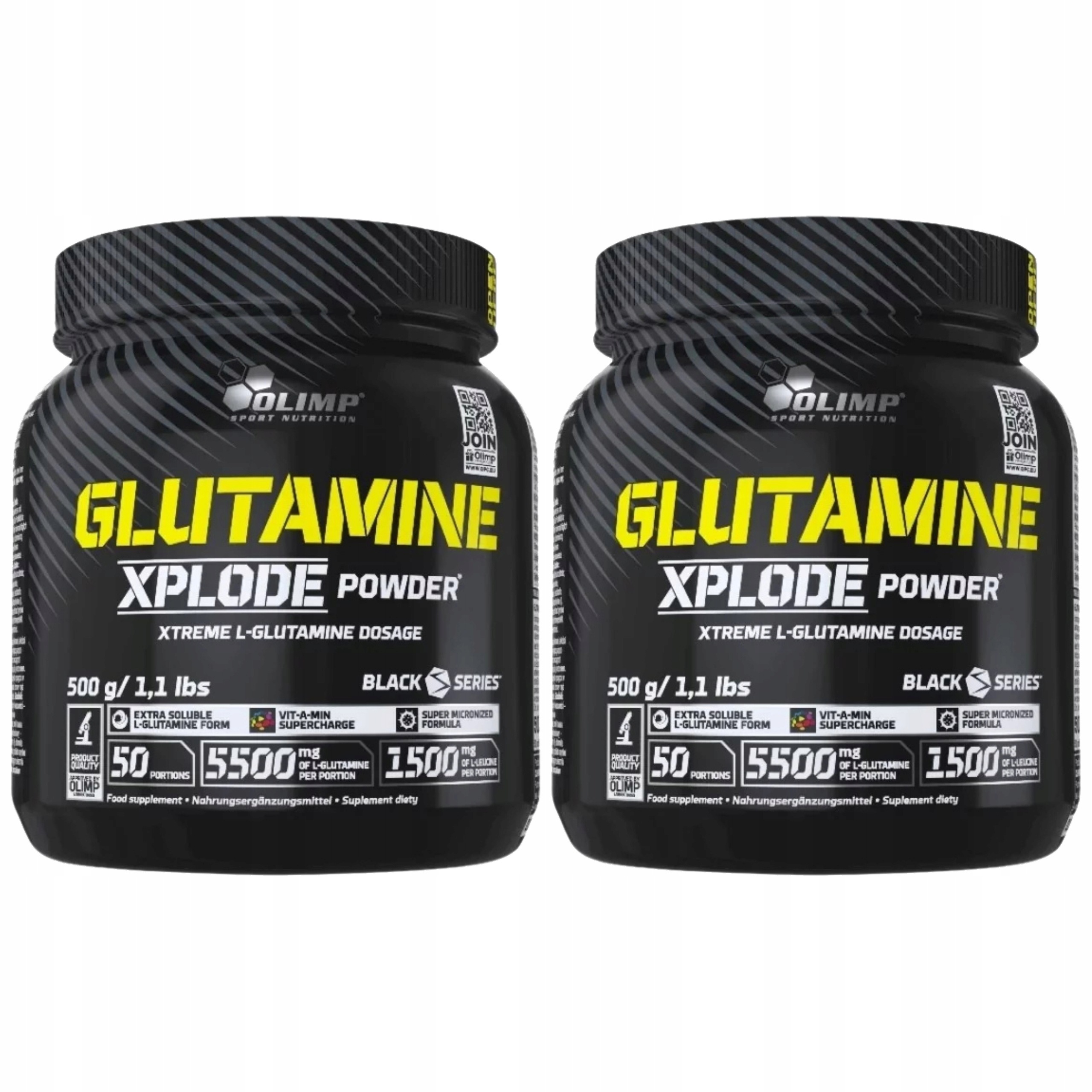 2x Glutamin L-Glutamin L-Leucin Regenerace svalů 500 g Olimp