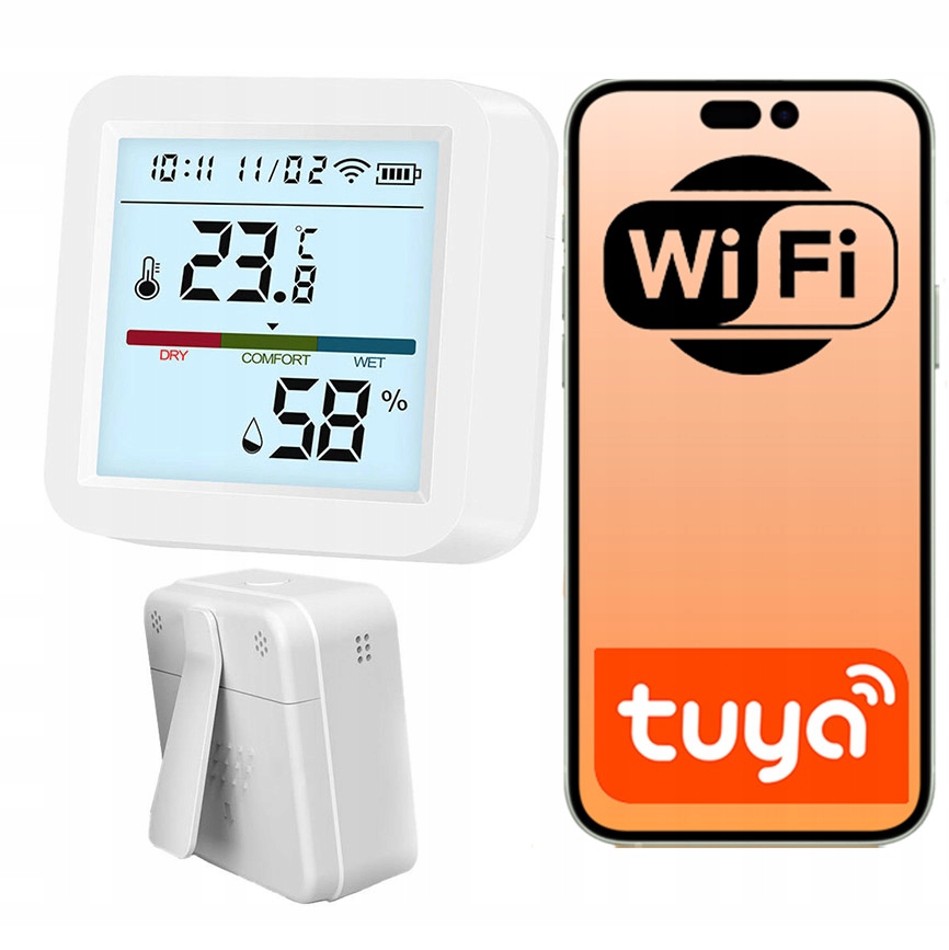 Snímač teploty a vlhkosti Wifi termotetr obrazovka Tuya Smart vlhkoměr
