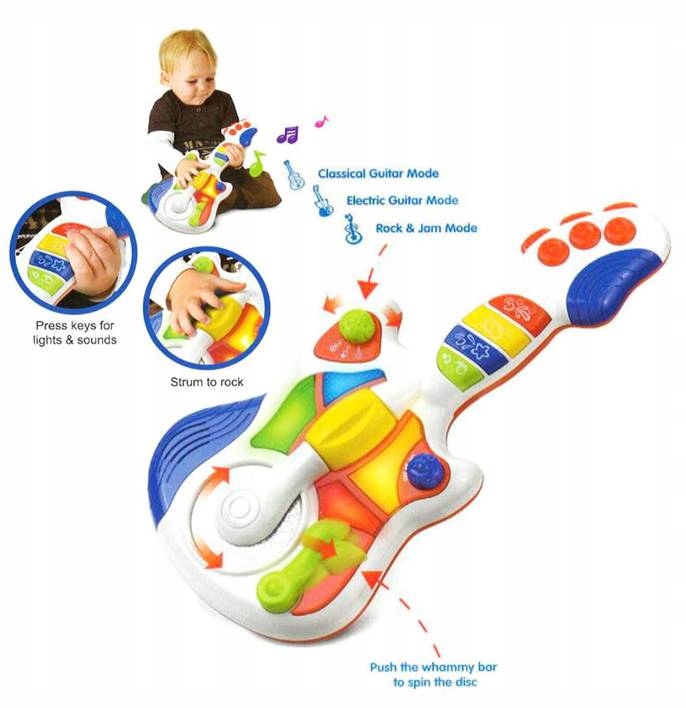 Interaktywna Gitara Maluszka Gra i Świeci Marka Oregon