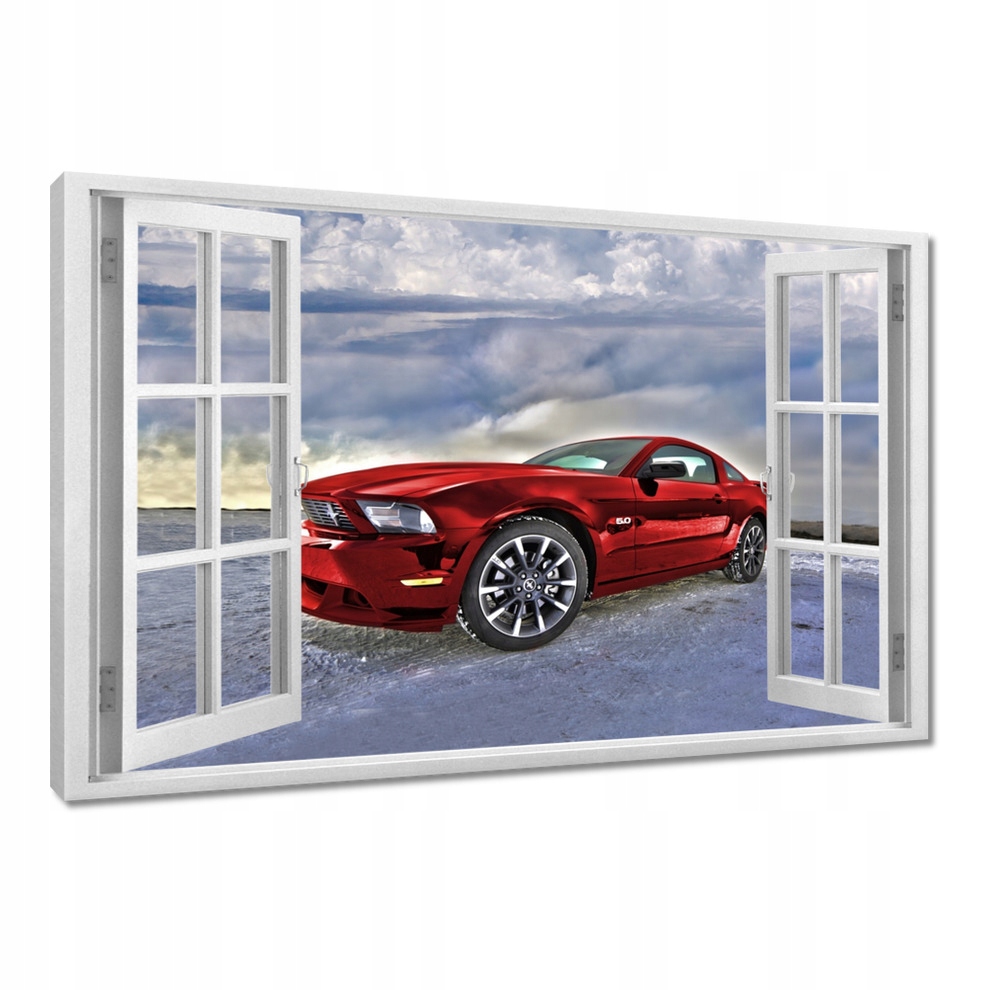 

Obrazy 120x80 Czerwony Mustang Śnieg