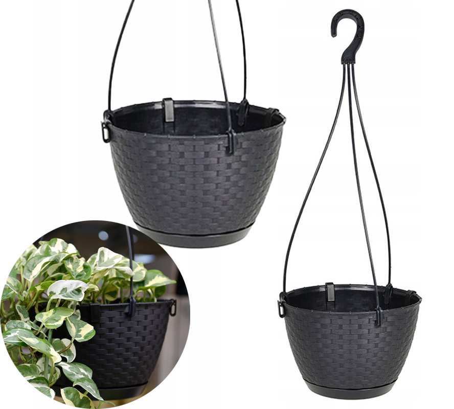 Doniczka wisząca RATOLLA HAK Z HAKIEM ogród DONICA brązowa DO OGRODU HAKI