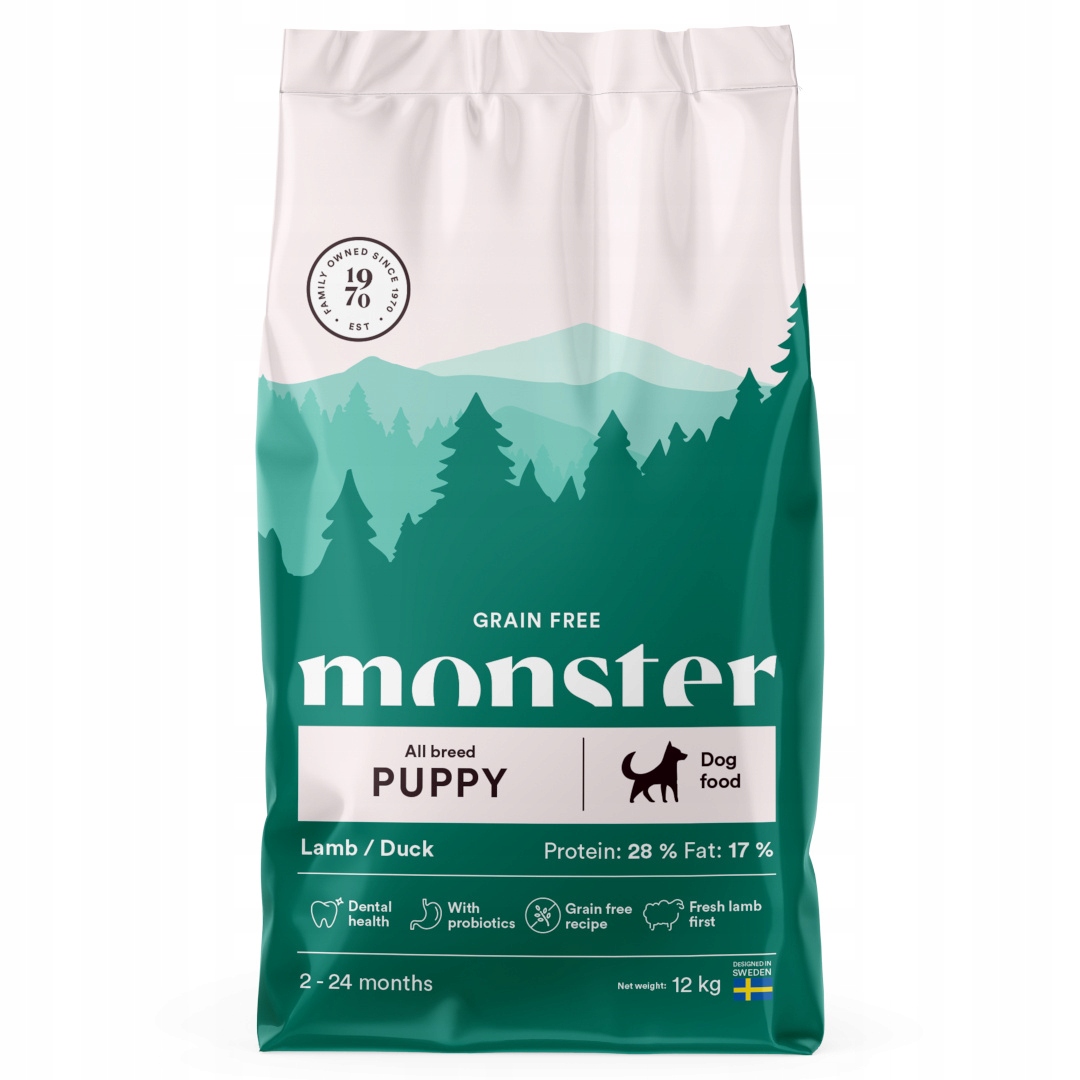 Levně Monster Dog Puppy 12kg Suché Krmivo pro štěňata s jehněčím a kachním masem