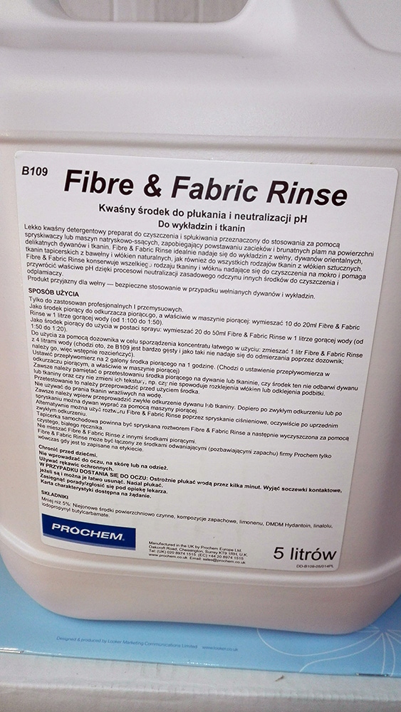 Prochem Fibre Fabric Rinse B109 5Ltr DT5 EAN 5060026720202