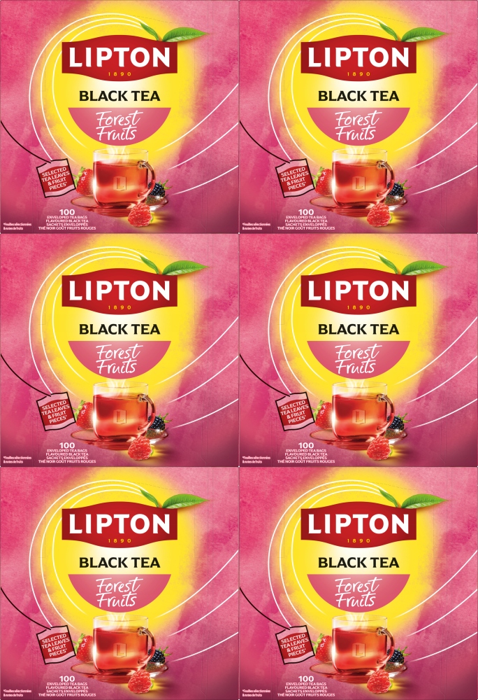 Herbata czarna aromatyzowana Lipton Refresh Owoce Leśne 100 kopert x6