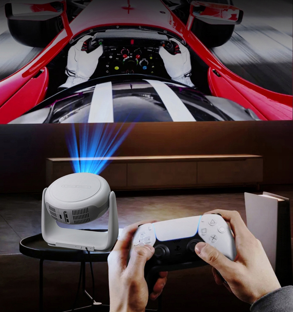 PRZENOŚNY PROJEKTOR RZUTNIK OBROTOWY ANDROID FULLHD AUTOKEYSTONE AKUMULATOR Jasność lampy (ANSI) 350 lm