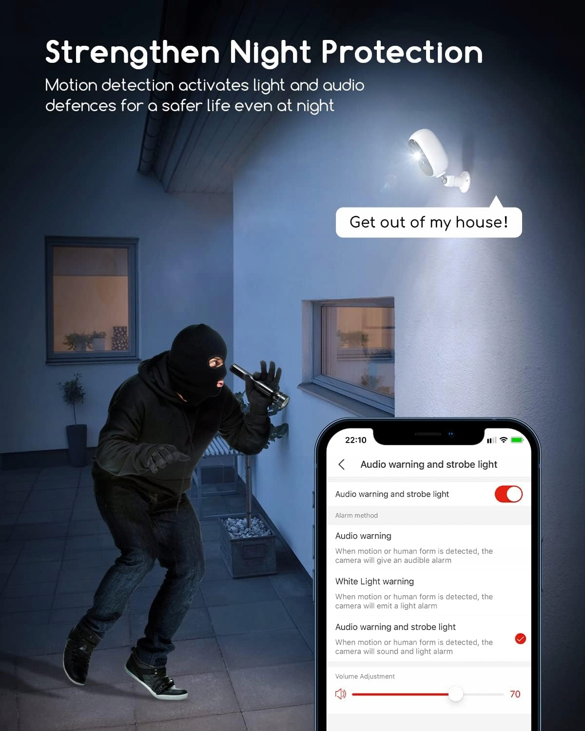 KAMERA KOPUŁKOWA IP COOAU ZS-GQ1 3MP Z REFLEKTOREM BEZPRZEWODOWA BATERYJNA Zasięg podczerwieni 15 m