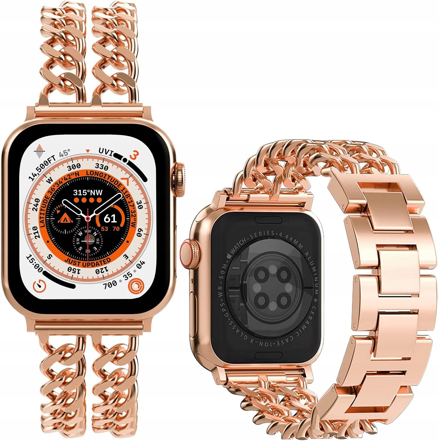 Miimal bransoleta Apple Watch 38/40/41 Se 3/2/1 5/6/7/8/9/10 różowe złoto