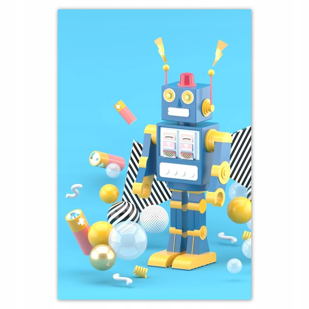 

Plakat 62x93 Niebieski Robocik Robot