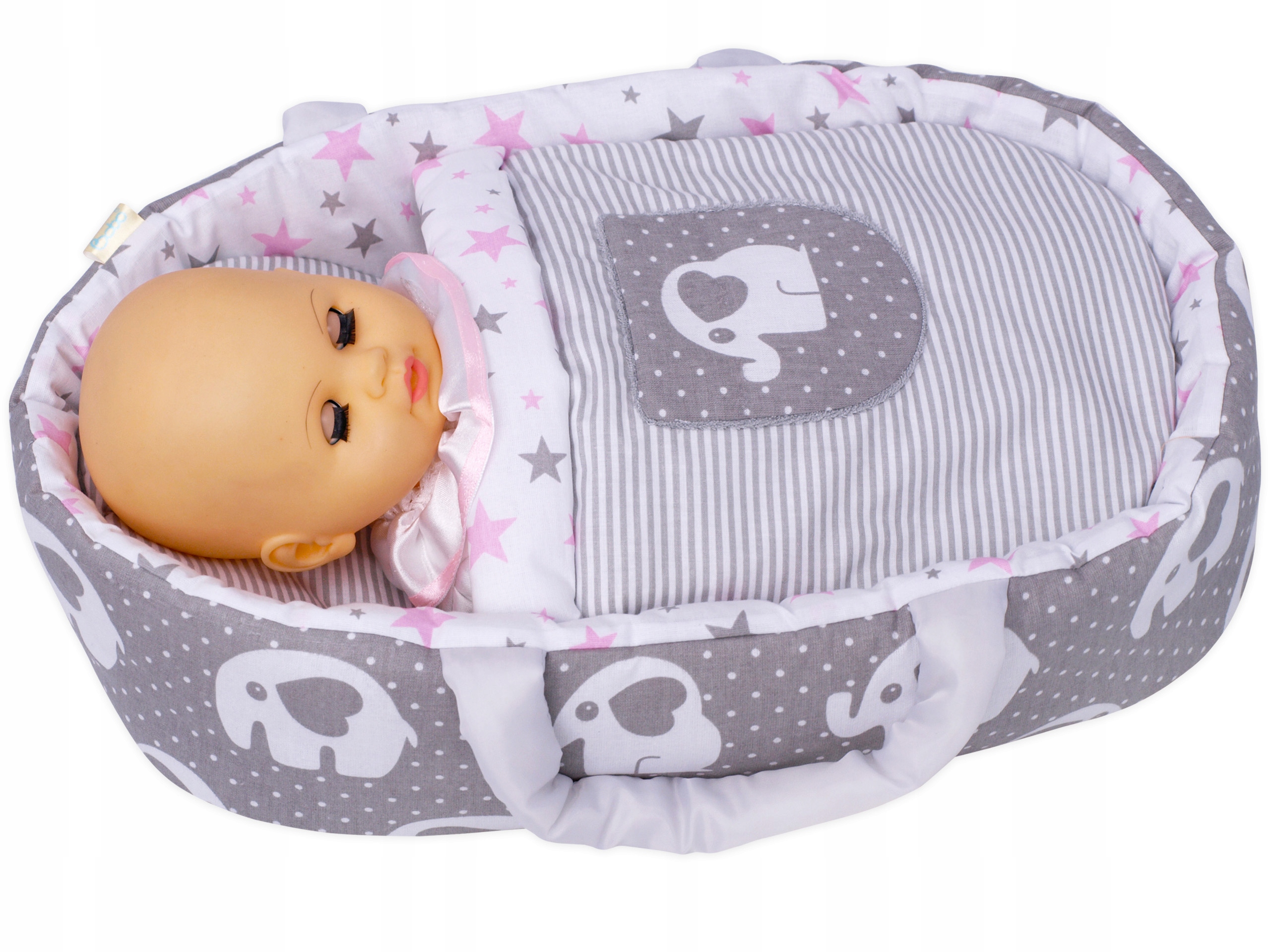 

Nosidełko 45 cm Bobo dla lalki Szare W Słonie