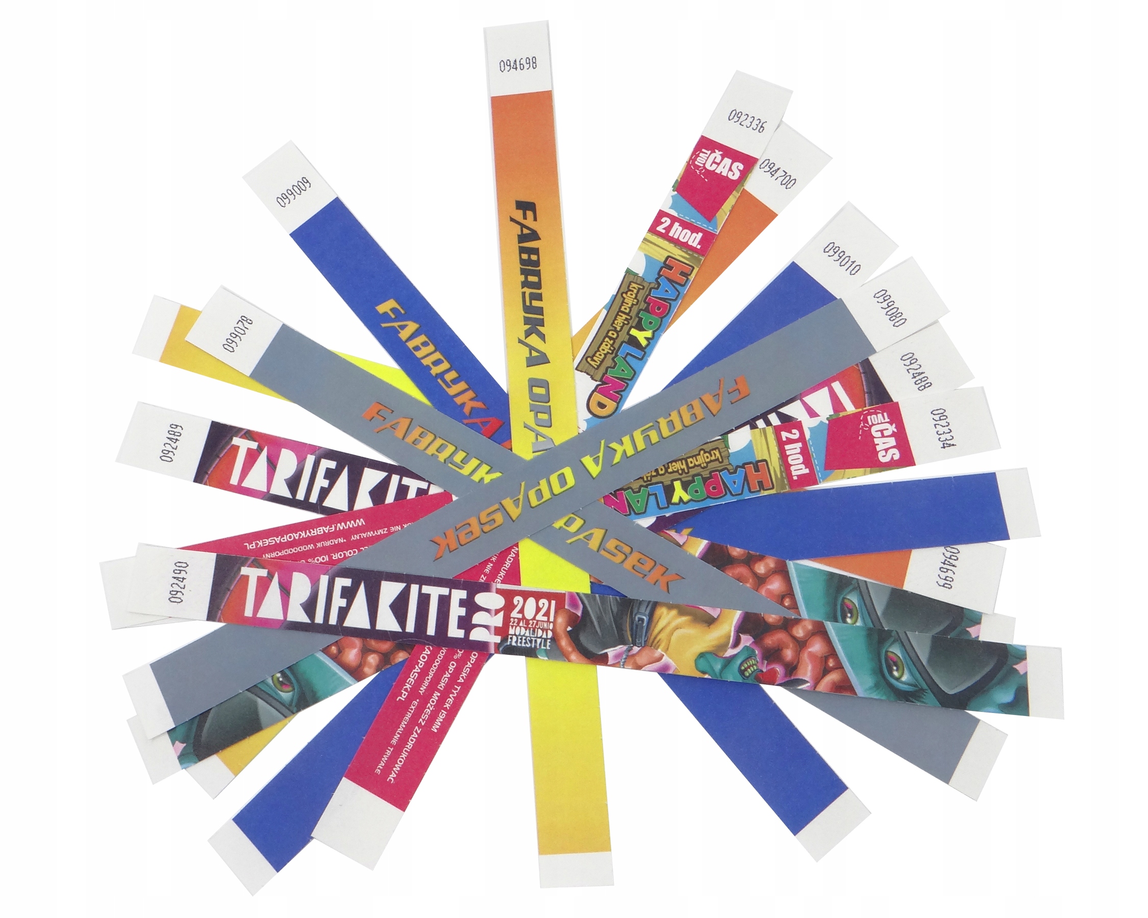 OPASKI NA RĘKĘ TYVEK 19mm 50 szt. NADRUK FULLCOLOR Długość 25 cm