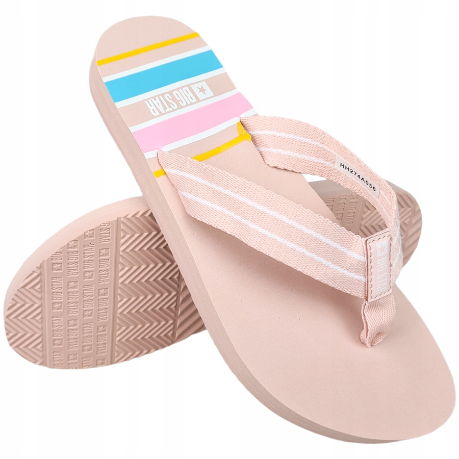 

Klapki Big Star damskie różowe japonki HH274a056