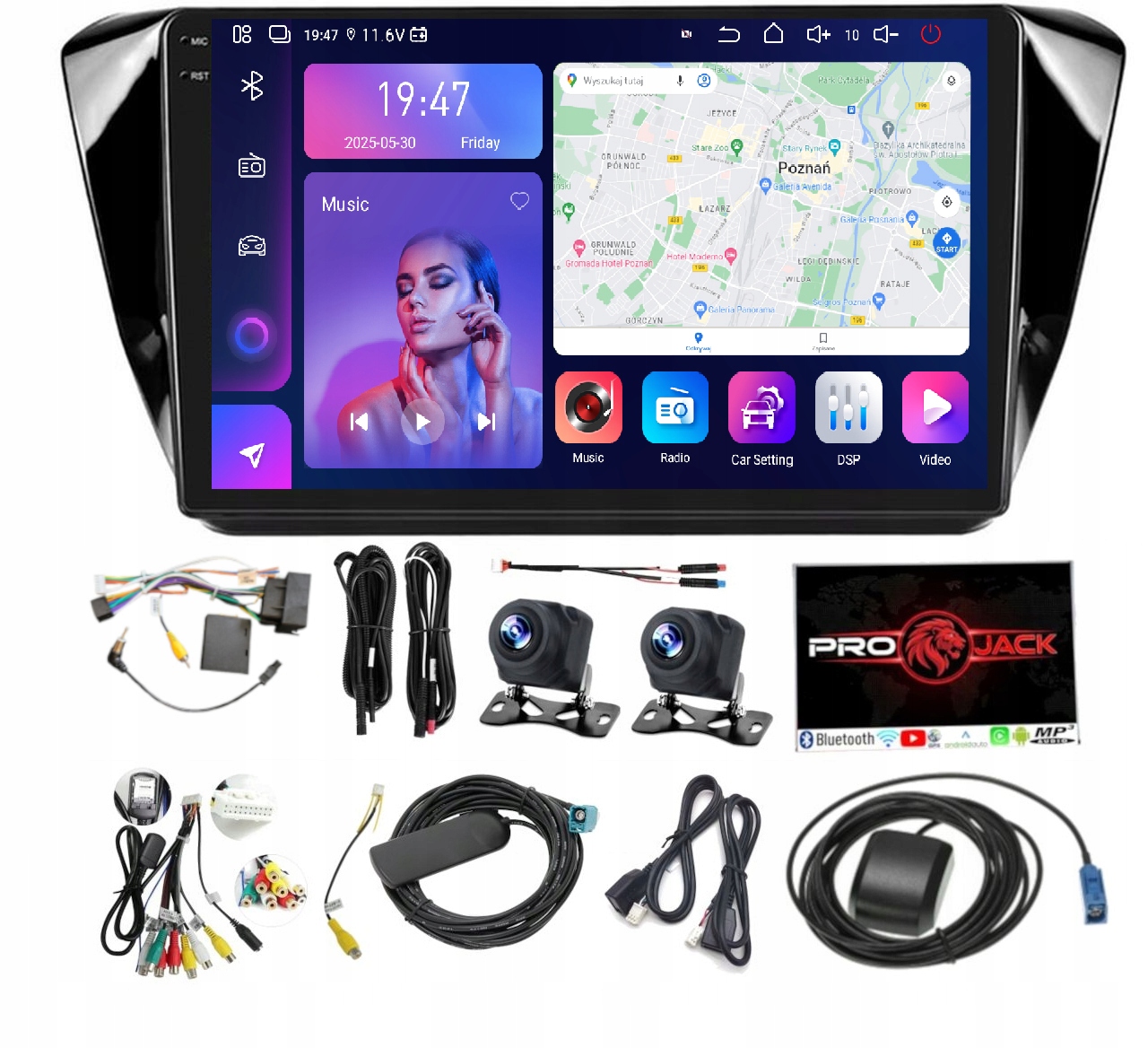 Rádio Gps Android Škoda Superb 2015-2019 Carplay Wifi 256GB Modem Sim