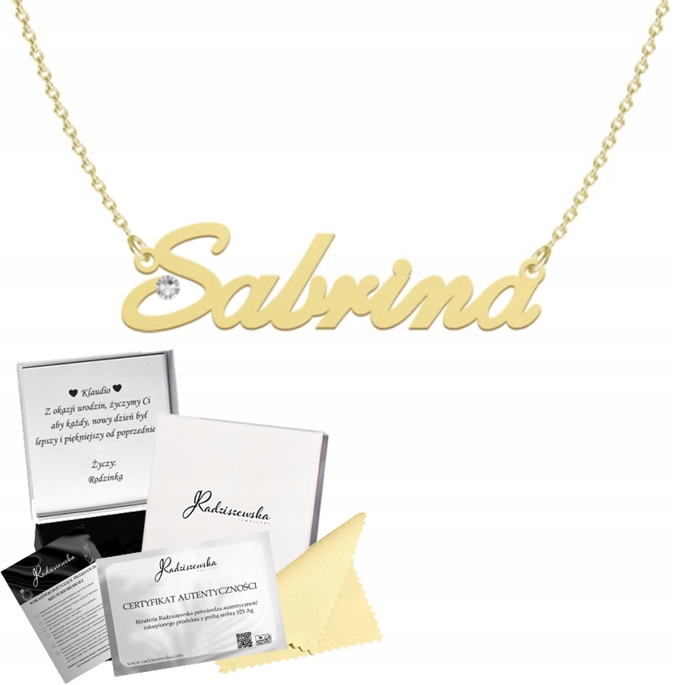 Zlatý Náhrdelník Se Jménem Sabrina Dárek Stříbro 925 Šperky Přání