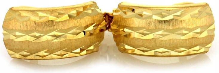 Anglické náušnice zlaté plechy elegantní nadčasové ze zlata 585