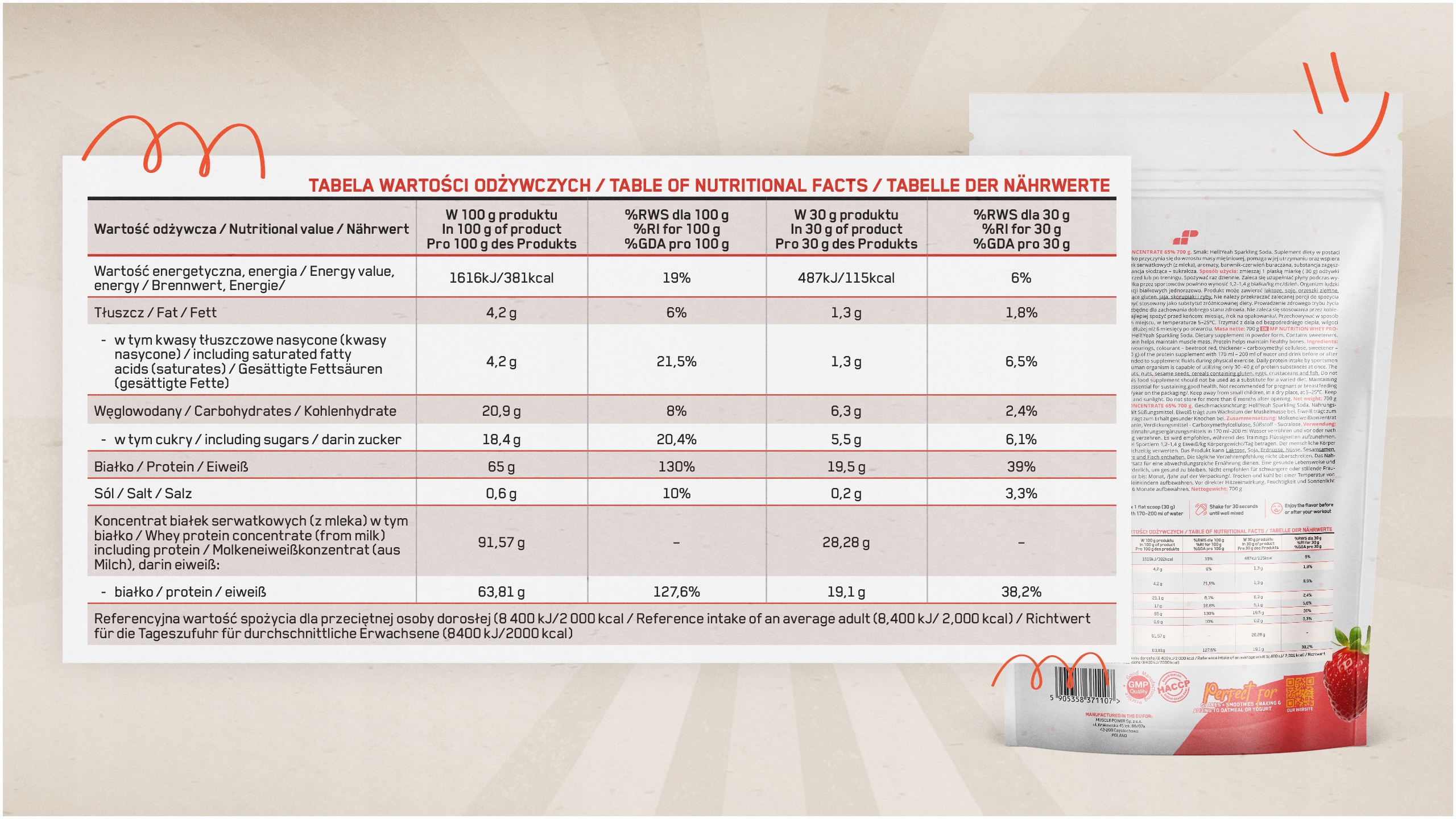 WHEY PROTEIN CONCENTRADO WPC Proteína Muito Boa 700g MUSCLE POWER Form em pó