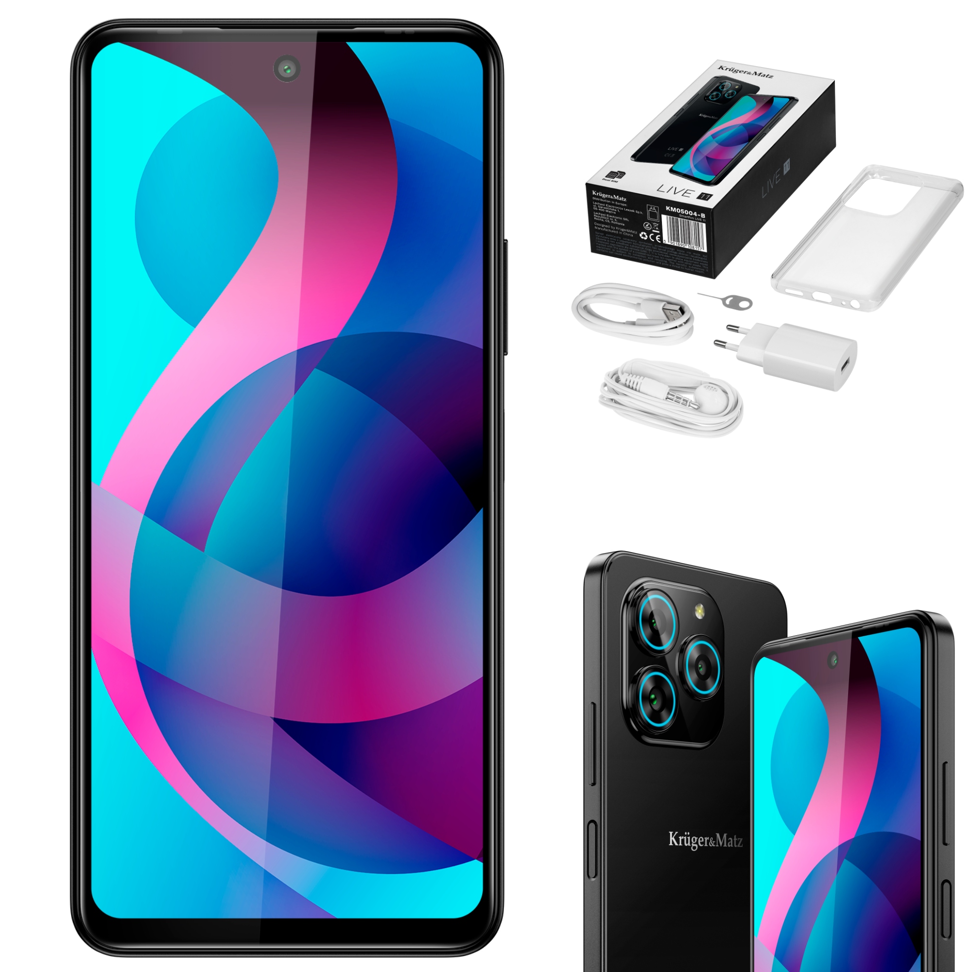 Smartphone Kruger&Matz Live 11 6,56" 6/128GB Nfc DualSIM 5000 mAh Lte černý