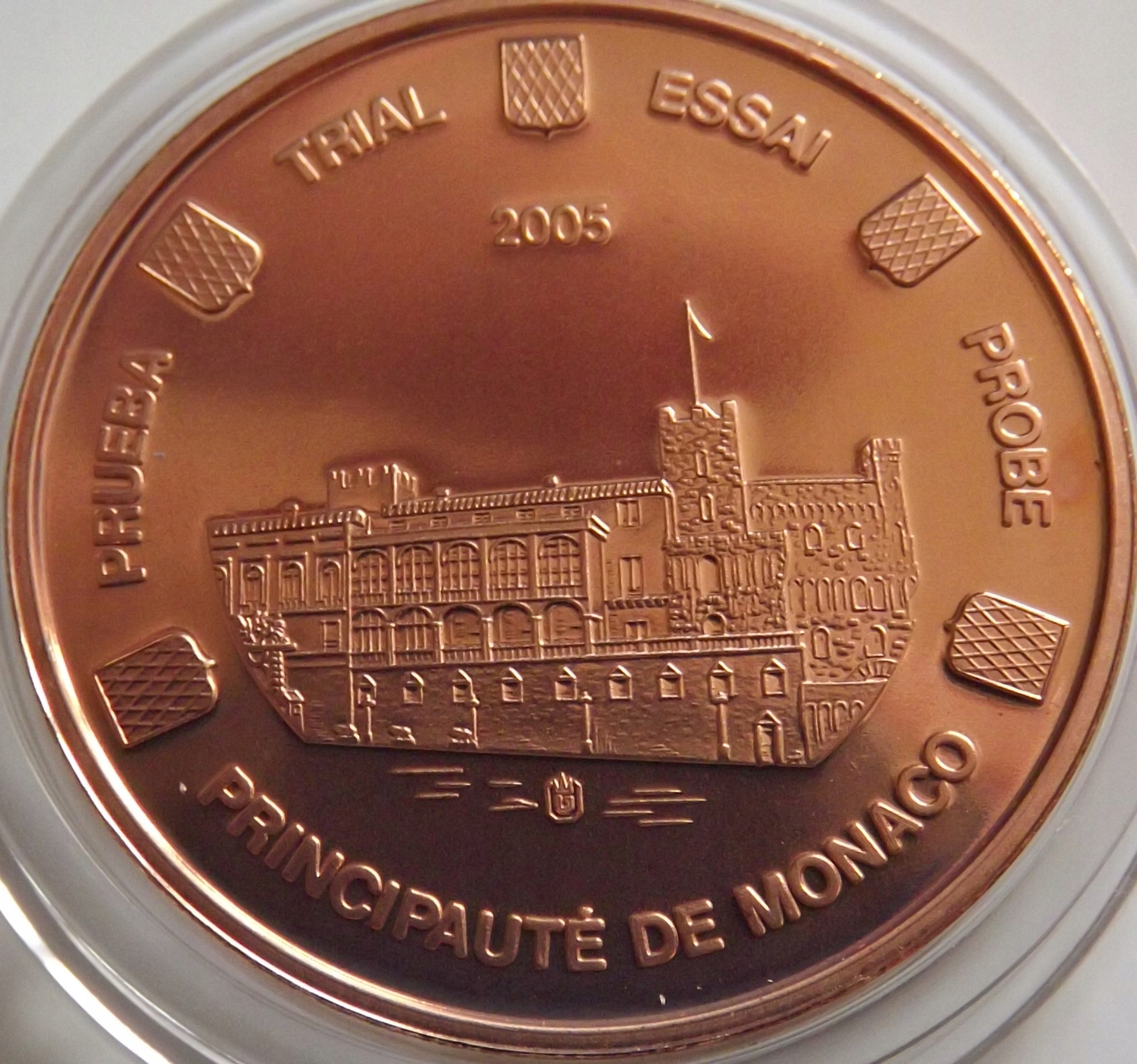 Monako 5 eurocent Próba 2005 , SPECIMEN st. UNC-