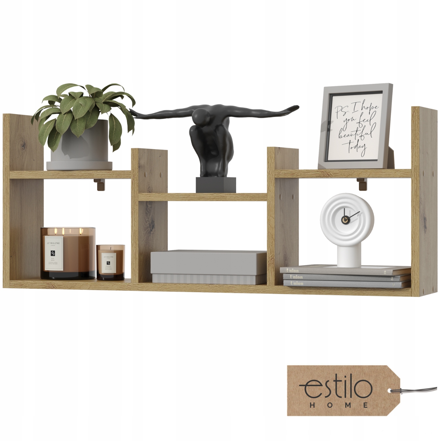 Półka na Ścianę Wisząca Ścienna Regał 100cm Dąb Artisan Mocna Płyta 18mm